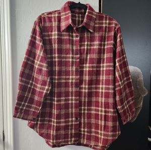 Maroon Flannel button down top
